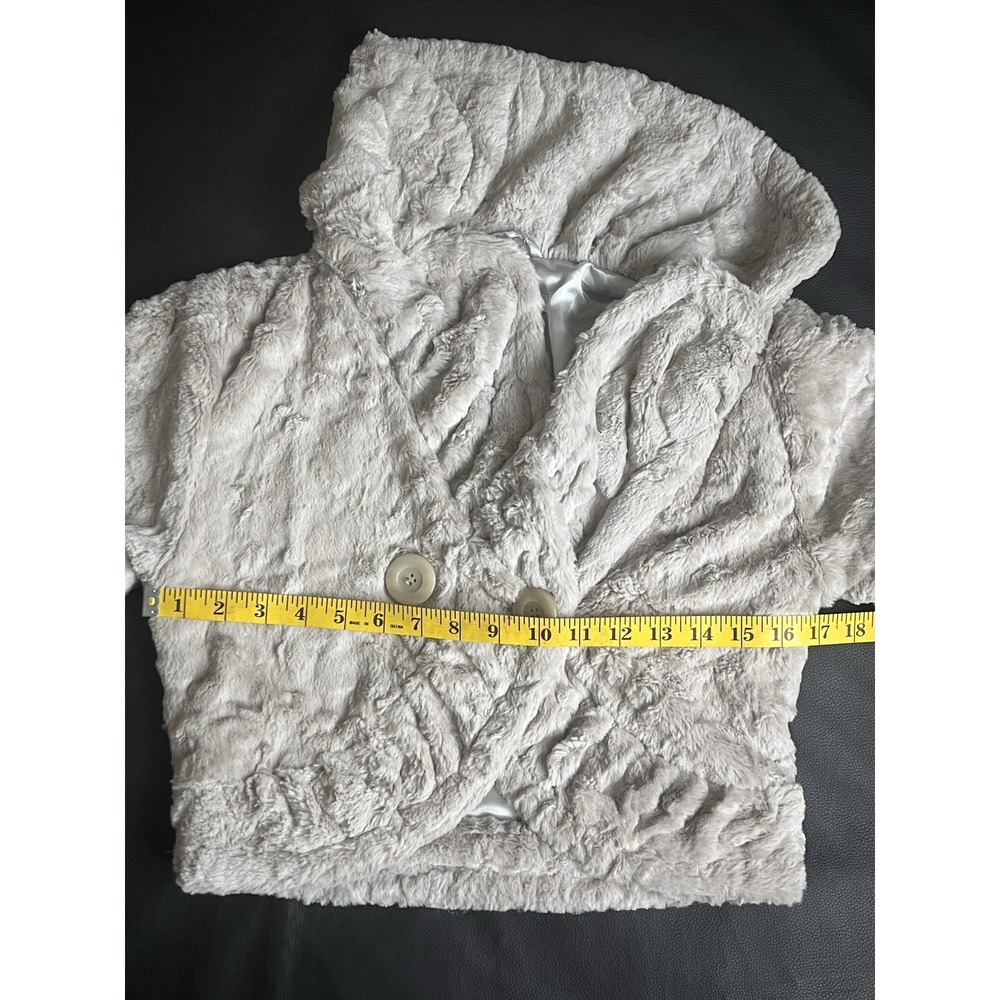 Vintage‎ Y2K Charlotte Russe Grey Faux Fur Cropped Shrug Jacket Small Old Money - Picture 7 of 12
